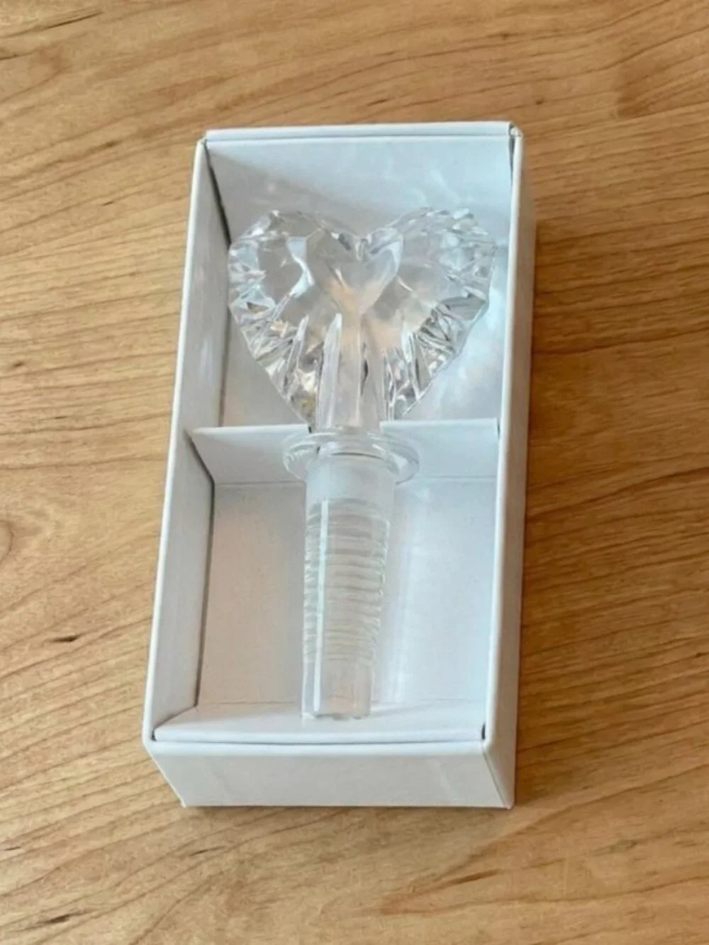 Vintage Mikasa Crystal Heart Venus Wine Bottle Stopper New In Box